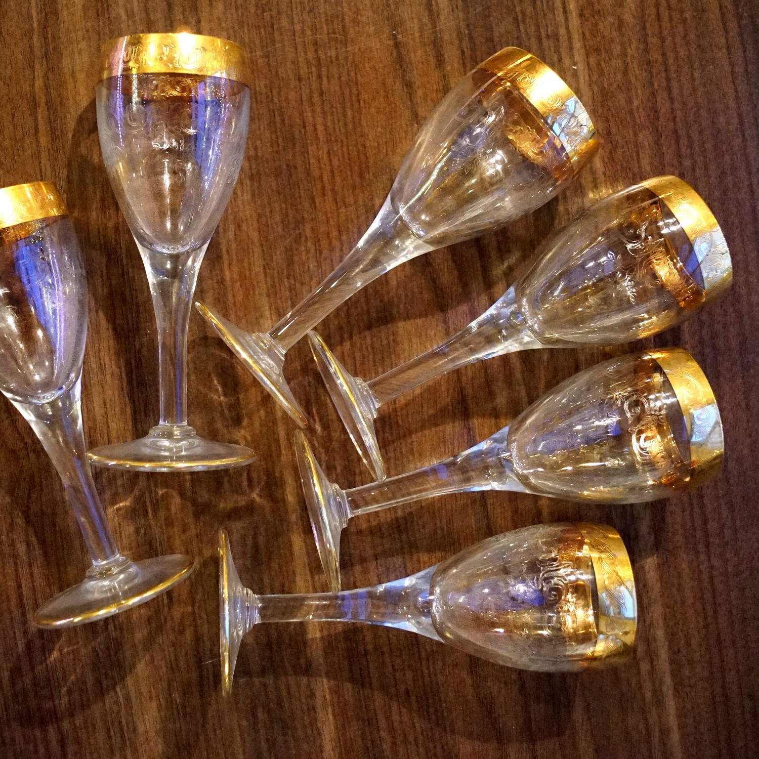 Murano Medici Kristallgläser Goldrand Süßweingläser