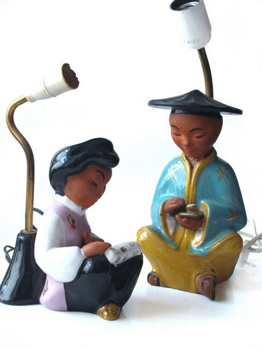 Lampe Chinese Figur Vintage