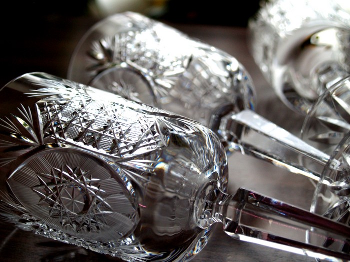 Bleikristall Weinglas geschliffen