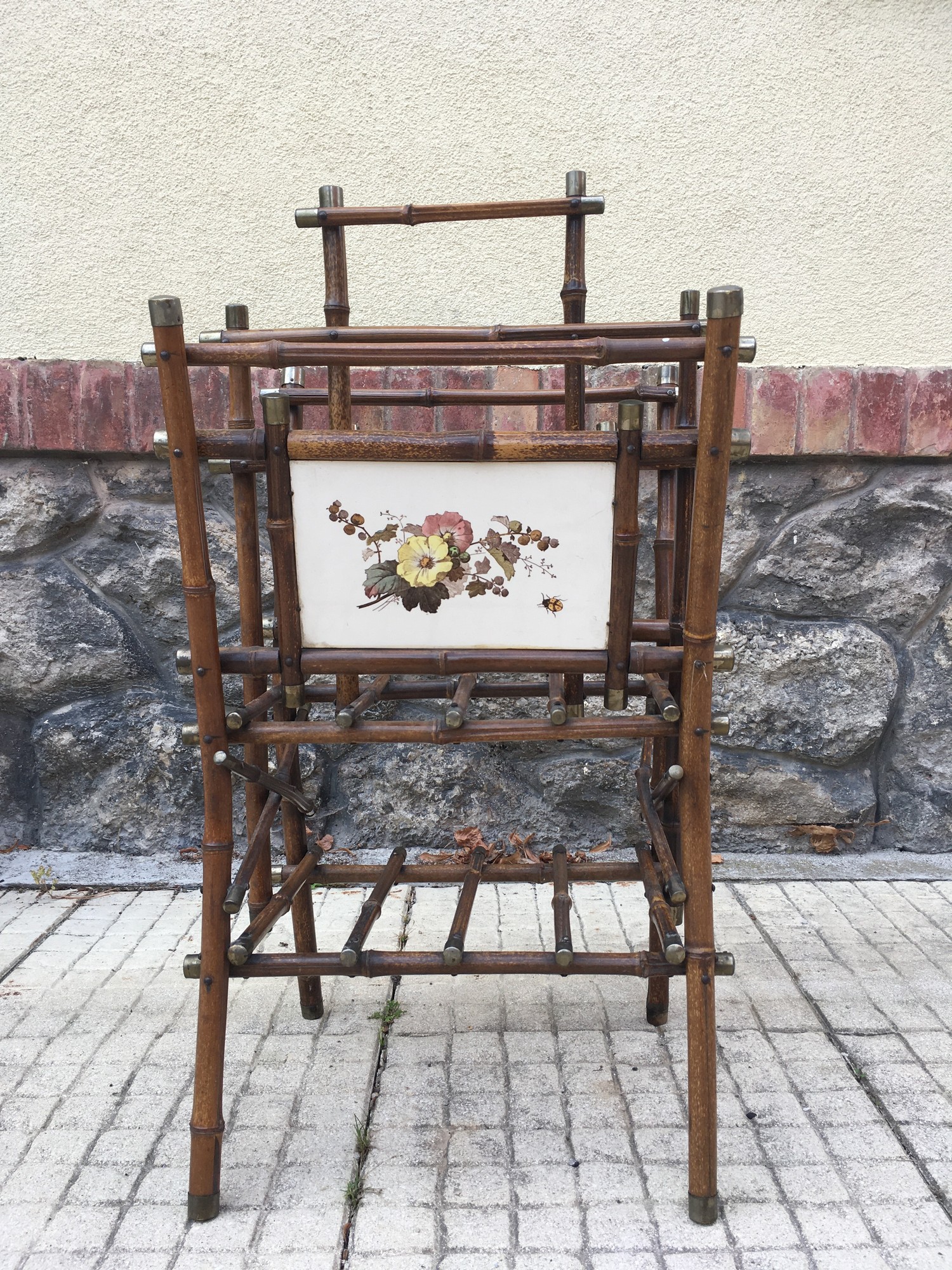 Zeitungshalter Regal Beistelltisch Thonet um 1900 antik Bambus