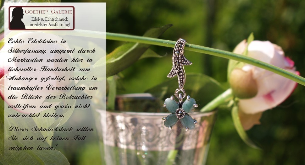 Anhänger 925 Silber Edelstein Schmuck Smaragd handgefertigt
