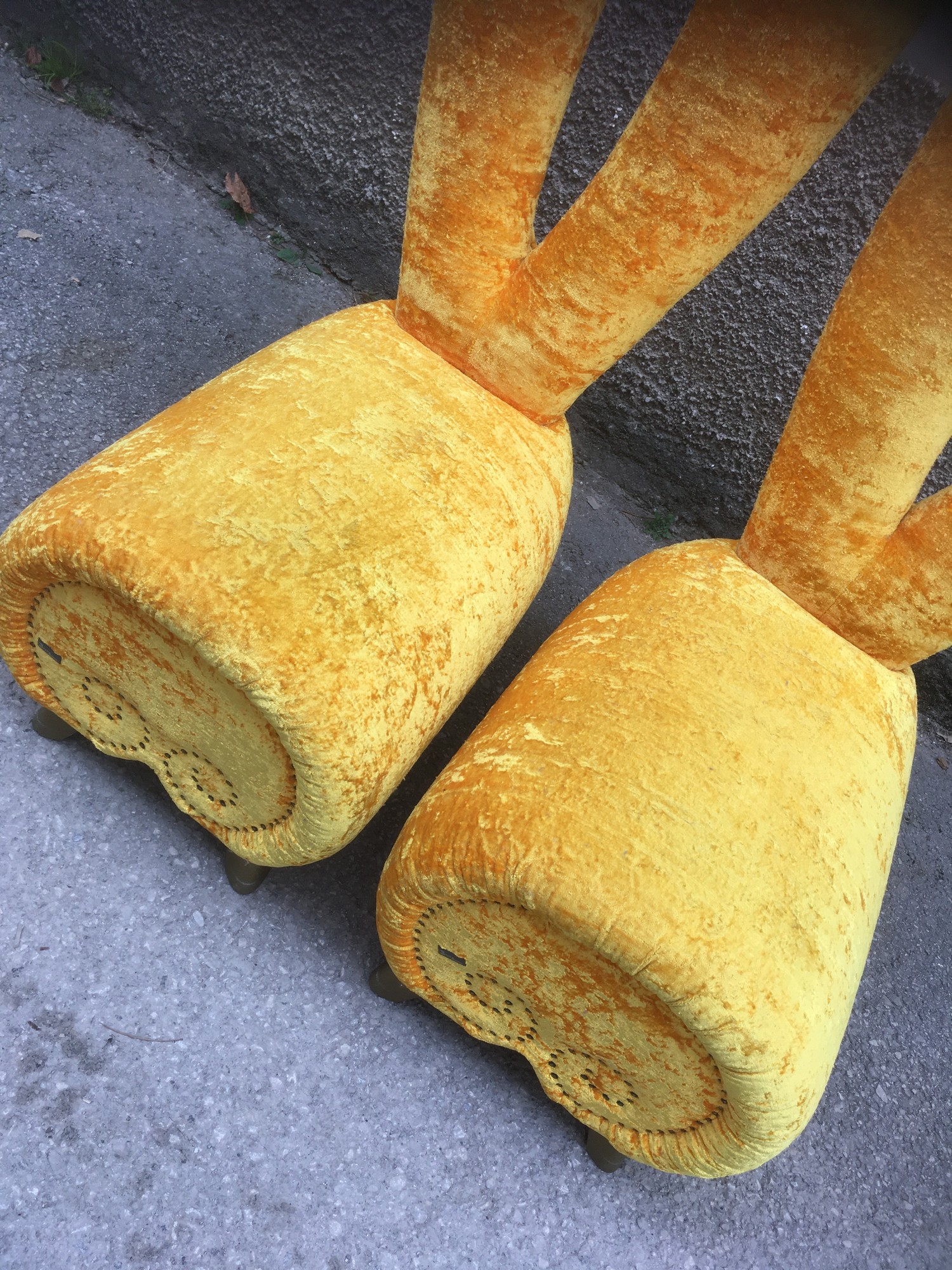 Bretz Sessel BUNNY Hochlehner Stuhl goldgelb Designsessel Original