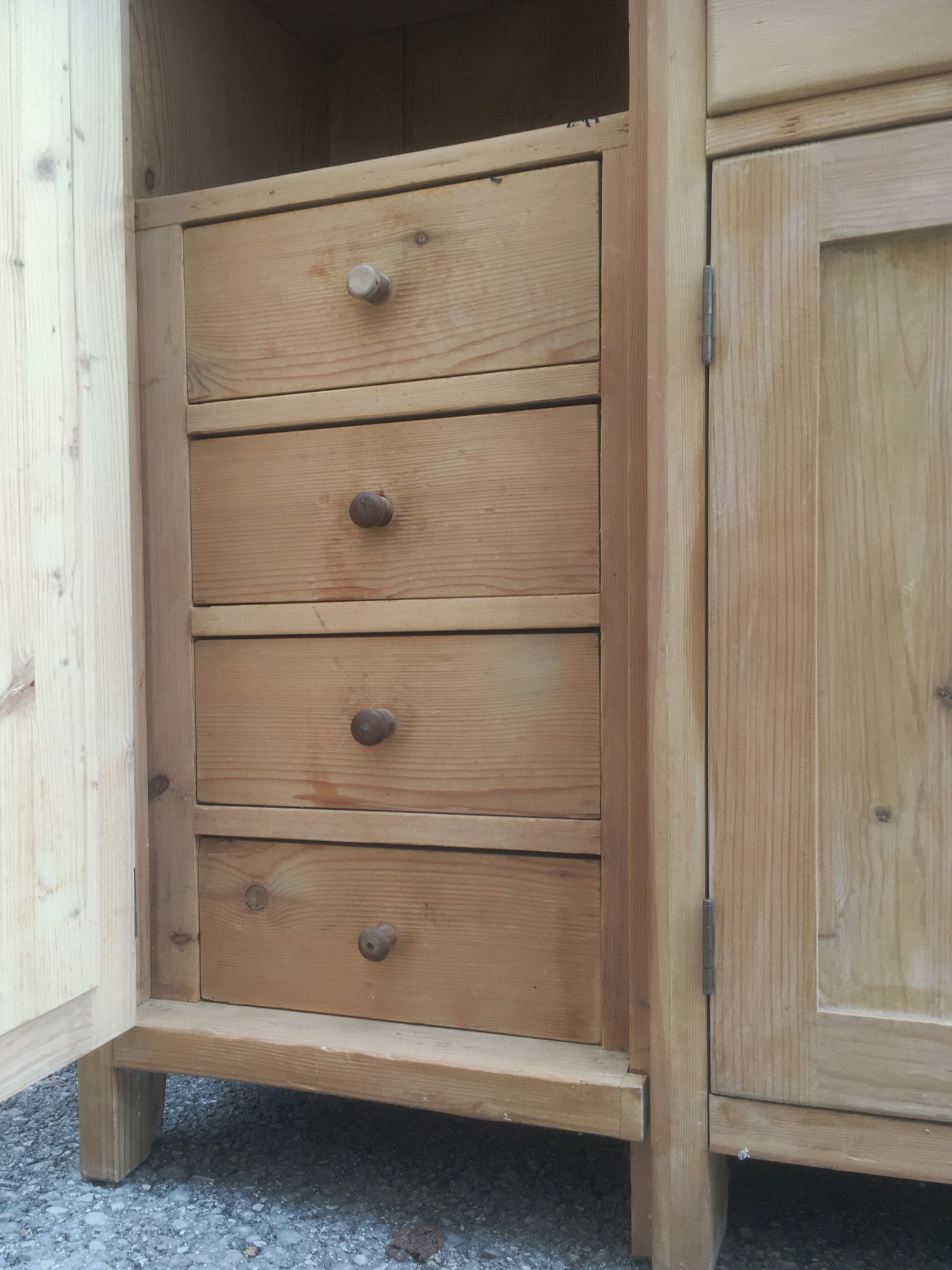 Antiker Schrnak Naturholz Küchenschrank Landhausstil Antiquität Vintage 50er-Jahre