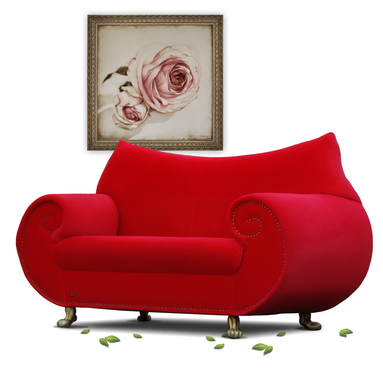 Bretz Sofa Barock Design 2-Sitzer Gaudi gebraucht rot