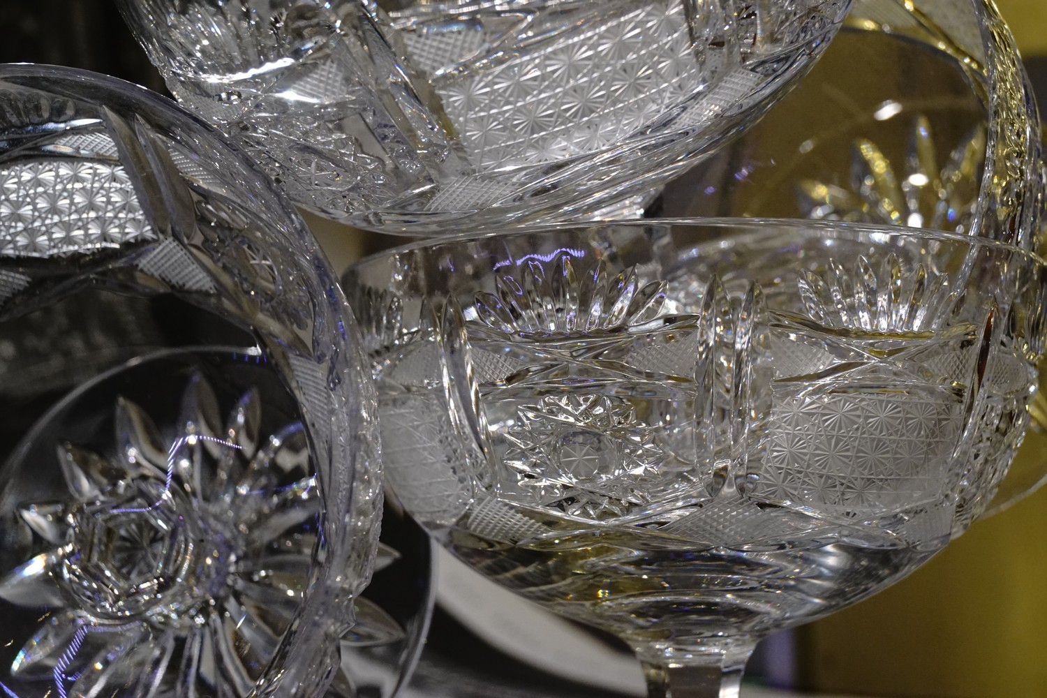 Champagnerschalen Bleikristall neuwertig Vintage groß geschliffen