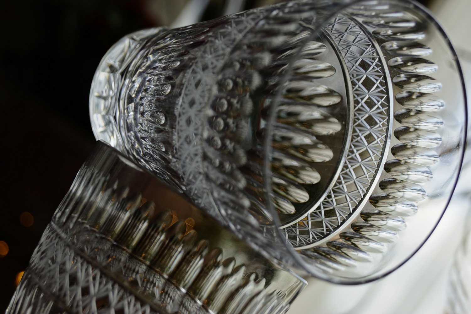 Bleikristall Wassergläser neuwertig Vintage Midcentury geschliffen