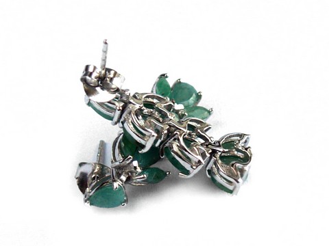 Ohrringe Ohrstecker 925 Silber Edelsteine handgefertigter Schmuck Smaragd