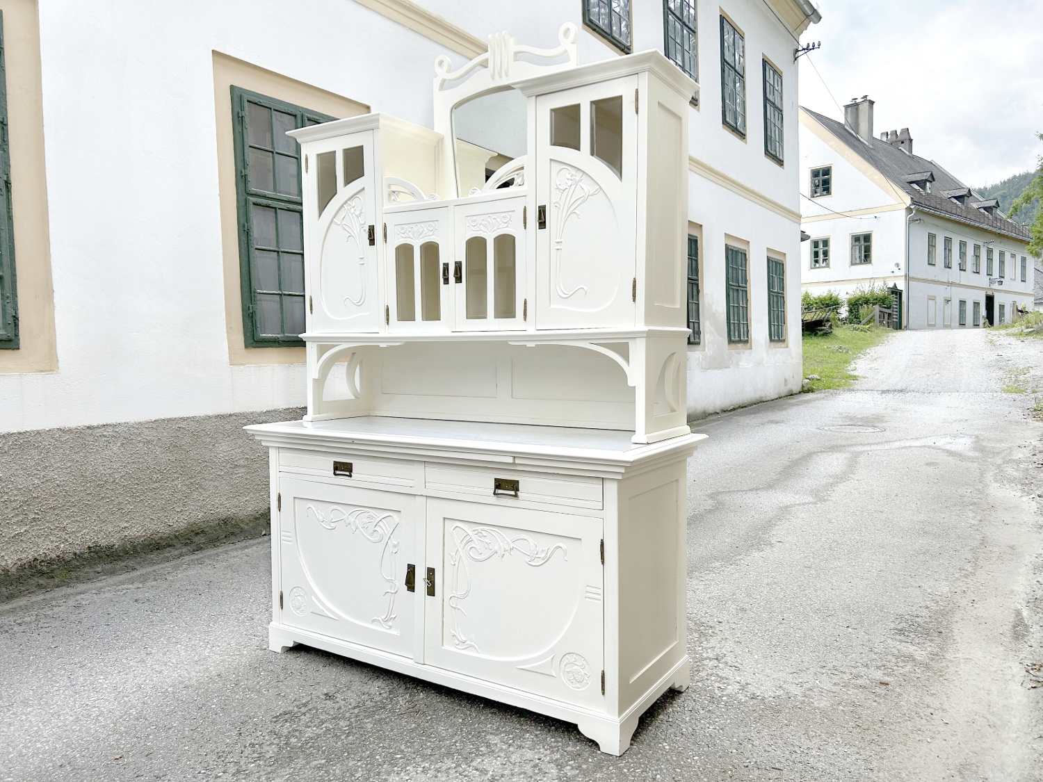 Antike Jugendstil Kredenz weiß 1920 Vintage Möbel