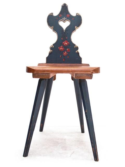 bemalter Sessel Vollholz Shabby Chic Möbel passend zu Bauernschrank od Jogltisch Antiker Sessel Landhaus