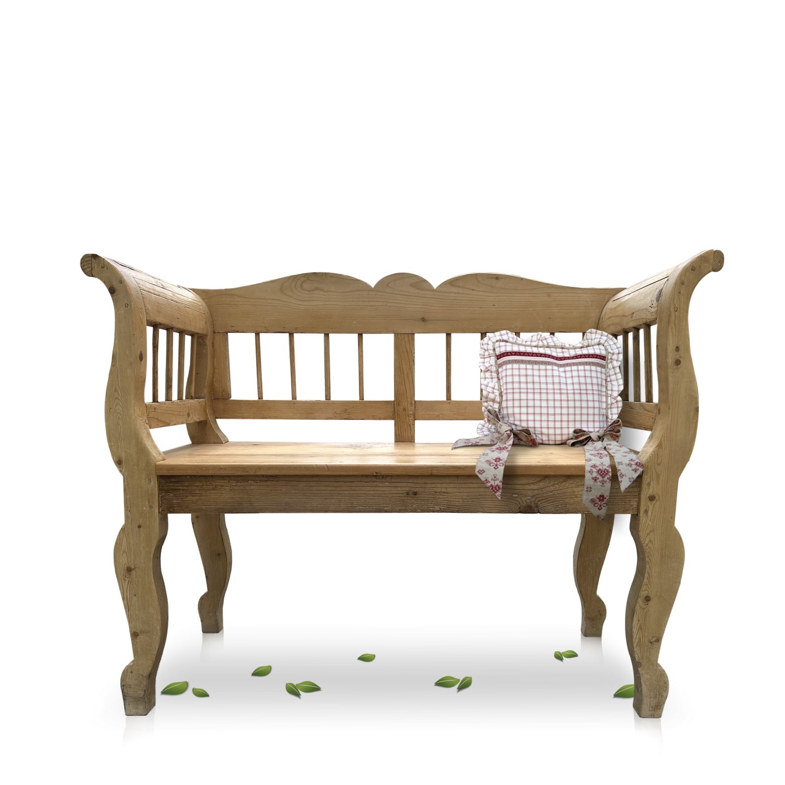 Zierliche Sitzbank Biedermeier Weichholz antik 1900 Landhaus Truhenbank antik restauriert Küchensitzbank