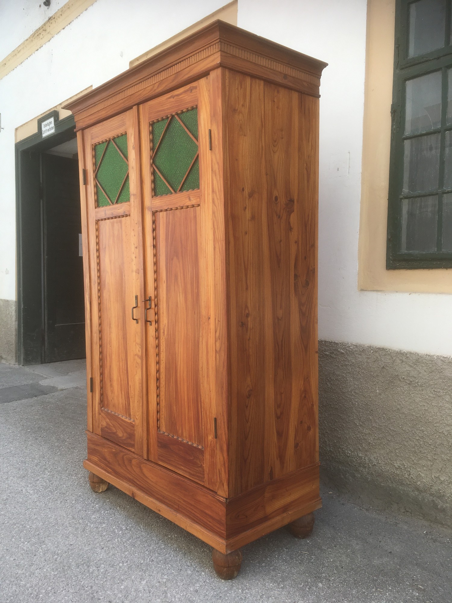 Bauernschrank antik Garderobe Schrank Naturholz antik Kleiderschrank