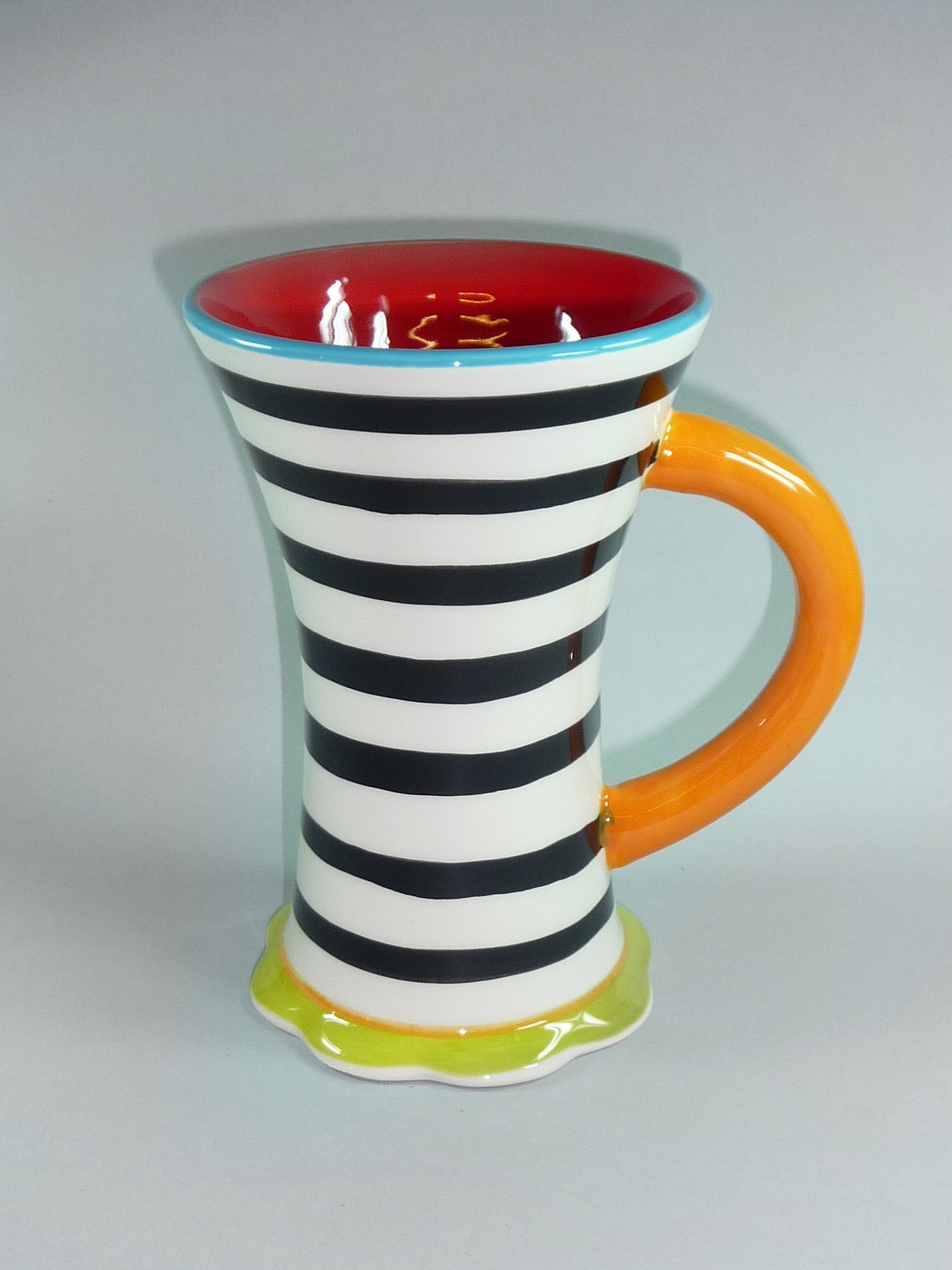 Kaffeebecher Teebecher Retro black Stripes "American Diner" Set außen schwarz gestreifter Retro Becher