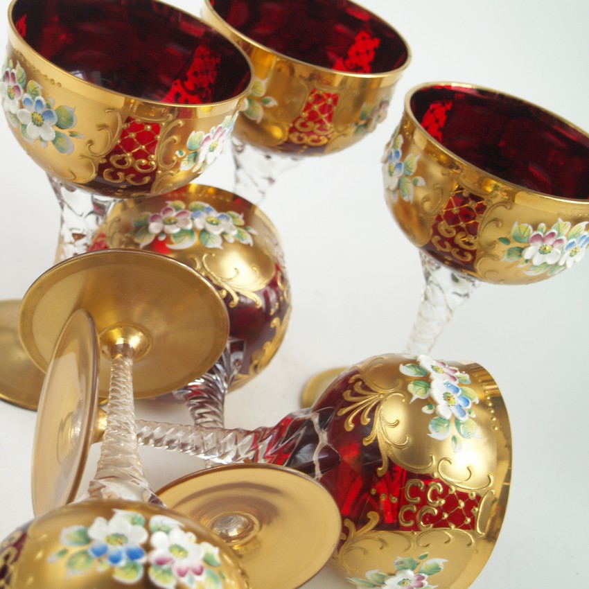 Bleikristall Gläser Böhmen Überfang