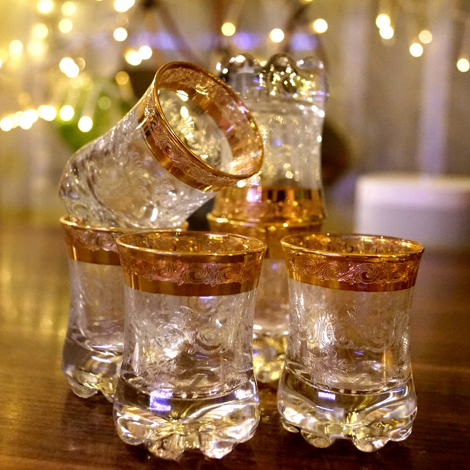 Kristallgläser Goldrand Murano Medici Schnapsbecher