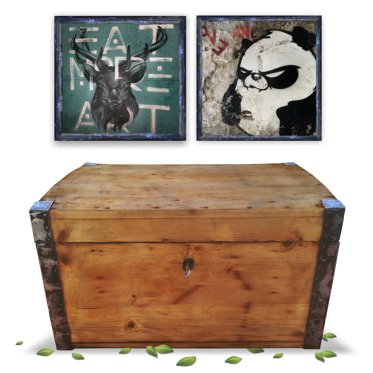 Truhe antik restaurierte Naturholz Bauerntruhe klein