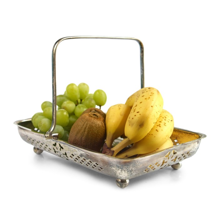 Obstschale versilbert Anrichteplatte Dessert antik Tortenplatte Vintage