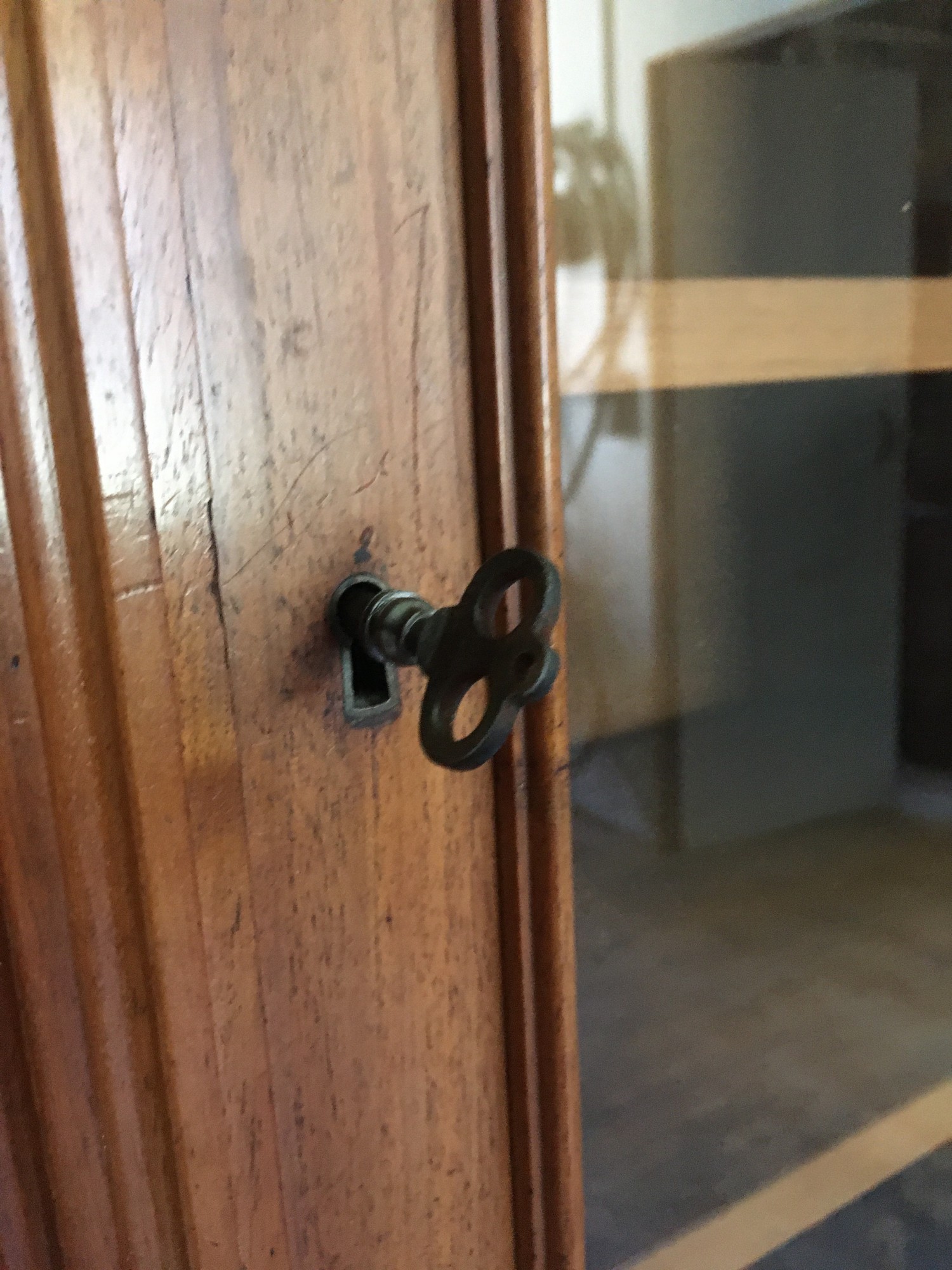 antiker Bücherschrank Vitrine Küchenschrank Nuss Historismus