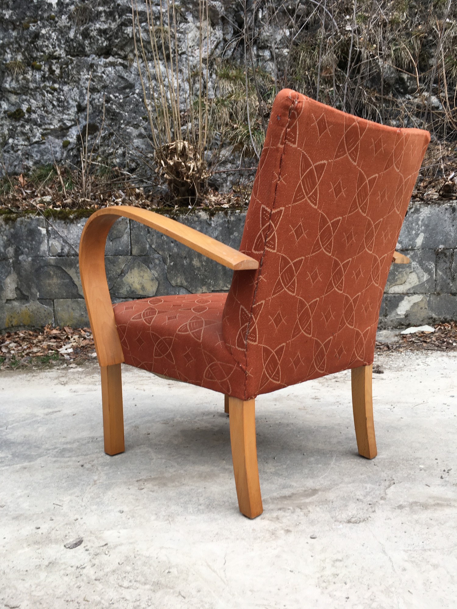 Armlehnstuhl Vintage 1940 Artdeco Sessel Halabala Design Armlehnstuhl