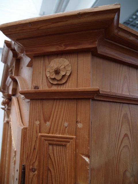 Bauernmöbel antik Weichholz Kleiderschrank Bauernschrank Naturholz