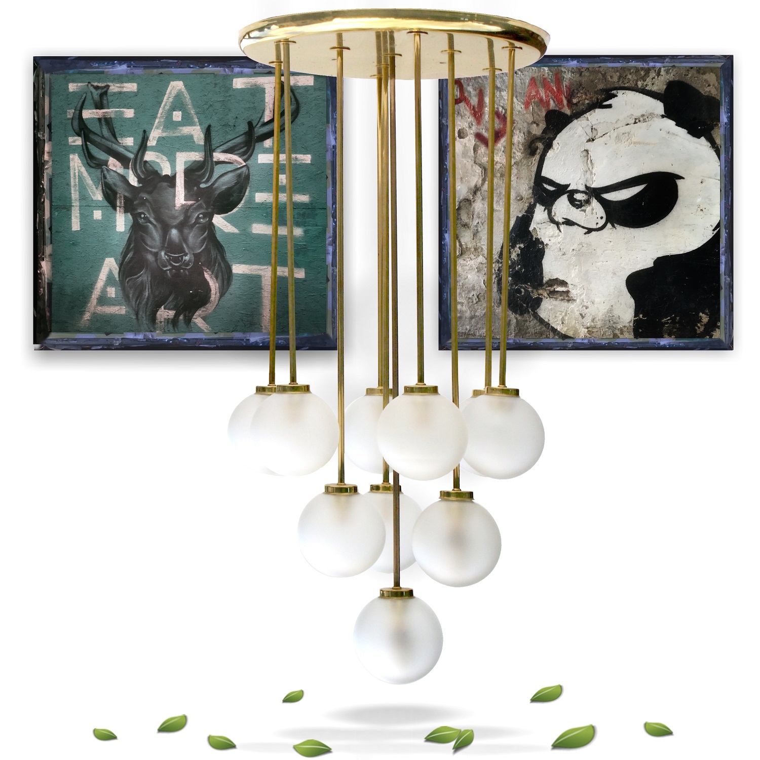 Luster 10 flammige Deckenlampe Messing Glaskugeln großer Leuchter Luster 10 flammige Deckenlampe Messing Glaskugeln großer Leuchter Tischlampe Stehlampe Flur Diele Leuchter