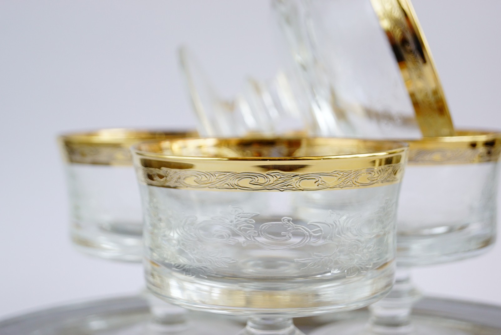 Champagnergläser Murano Medici Goldrand Sorbetglas Vintage neuwertig