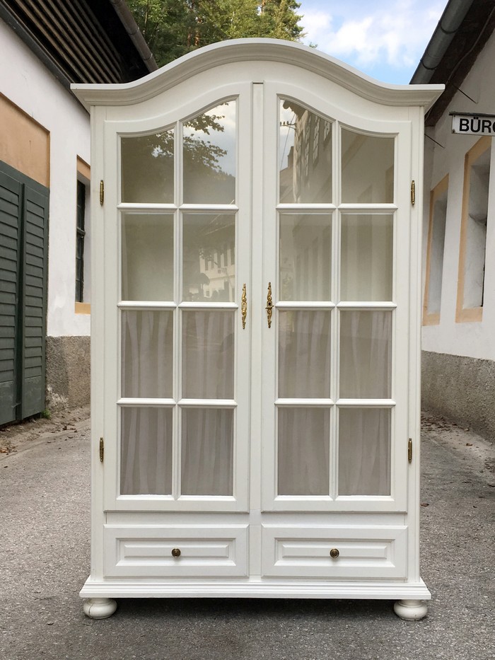 Vitrine Küchenschrank weiß Shabby Chic