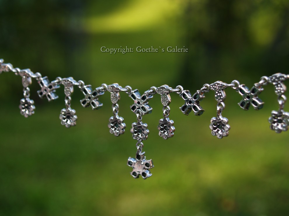 Collier Halskette 925 Silber Handarbeit Smaragd