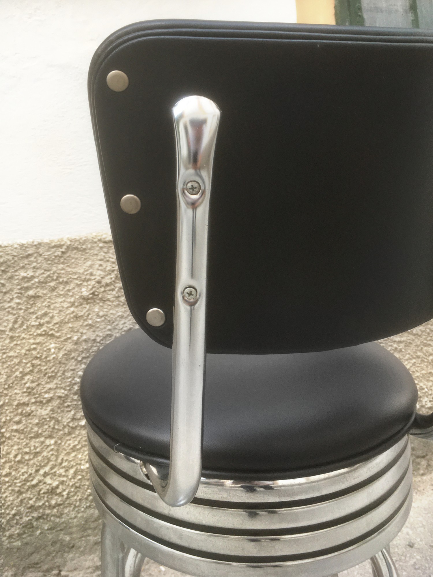 Barhocker American Stahlrohr Retro Rockabilly Lehne Diner 50s Stuhl