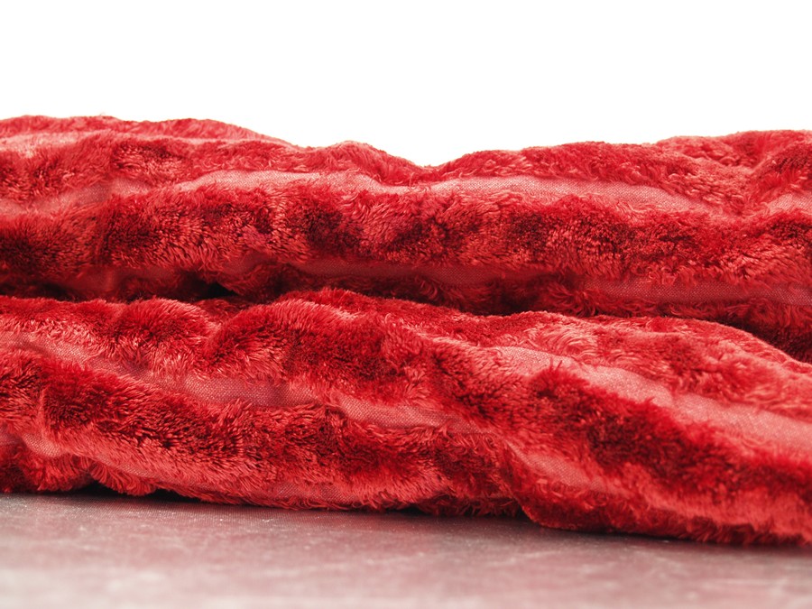 Bretz Tagesdecke neuwertig Streifenvelours Samt rot Bretz Tagesdecke neuwertig