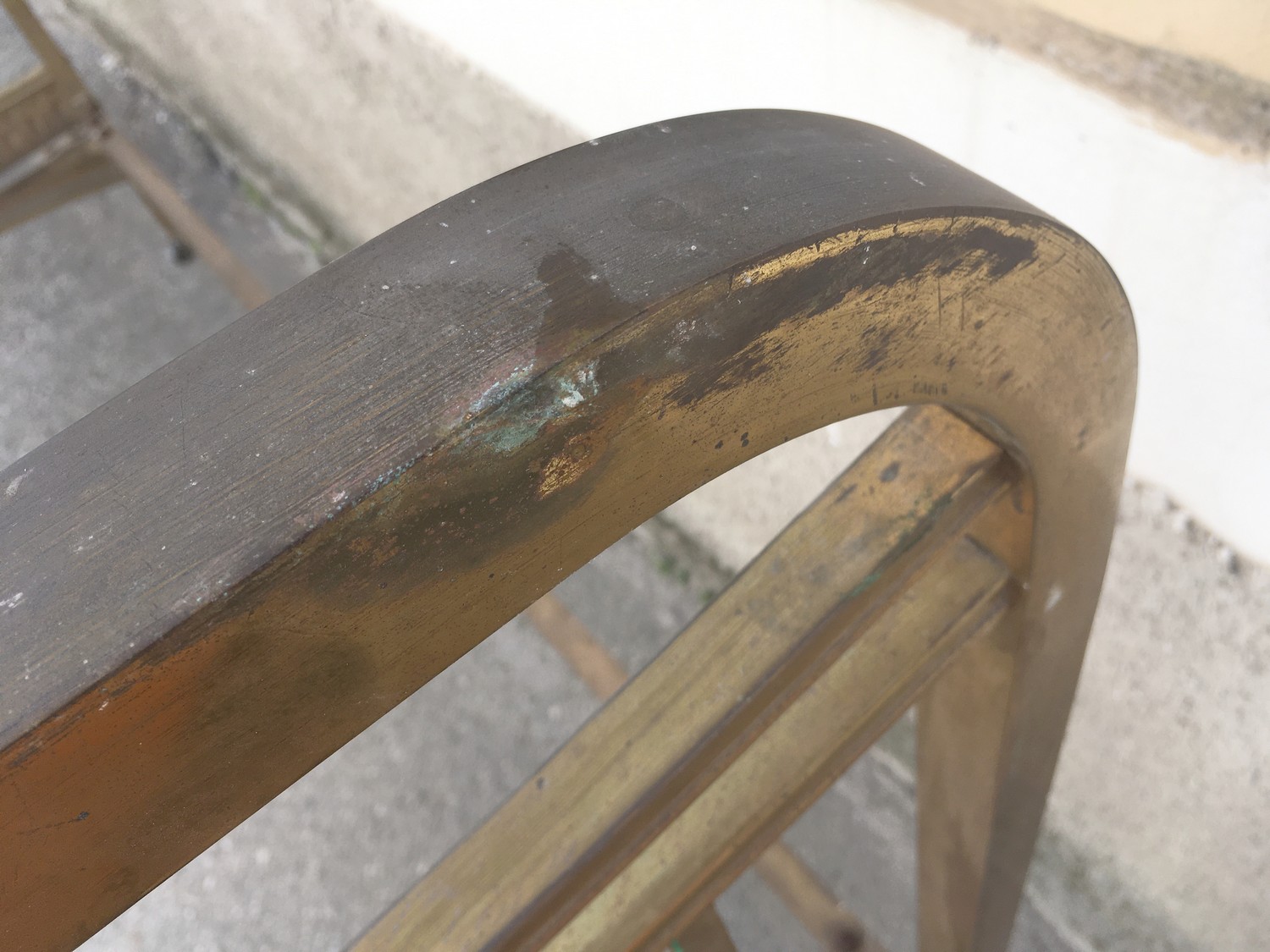 Messingbett Original Jugendstil Bettrahmen golden antik Bett Messing