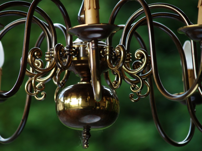 Kronleuchter Vintage Polenluster imposanter MESSING Luster