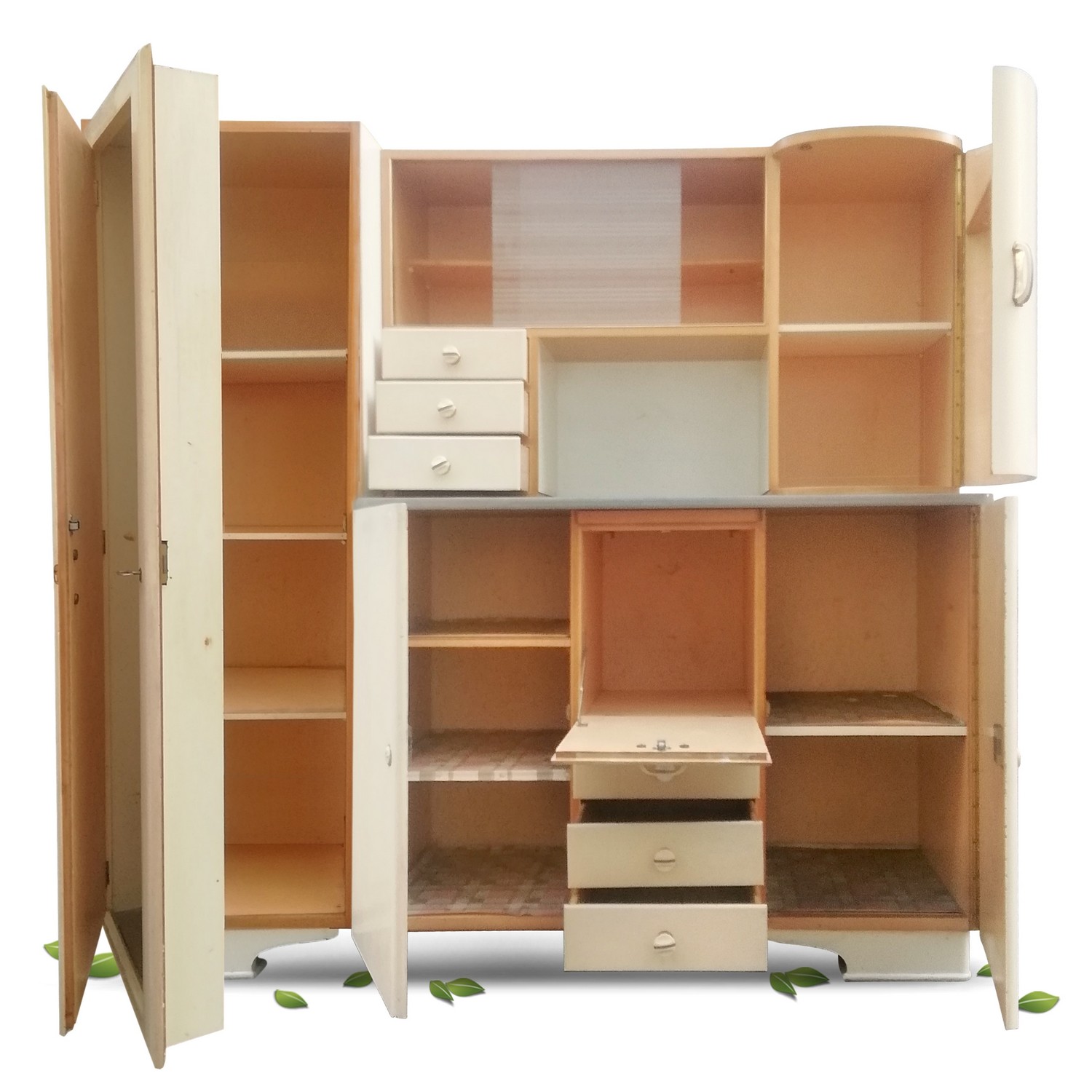 Küchenschrank antiker Schrank creme Vintage Kredenz Geheimtüre Mirabella Küchenschrank antiker Schrank creme Vintage Kredenz Vorratsschrank Geheimtüre