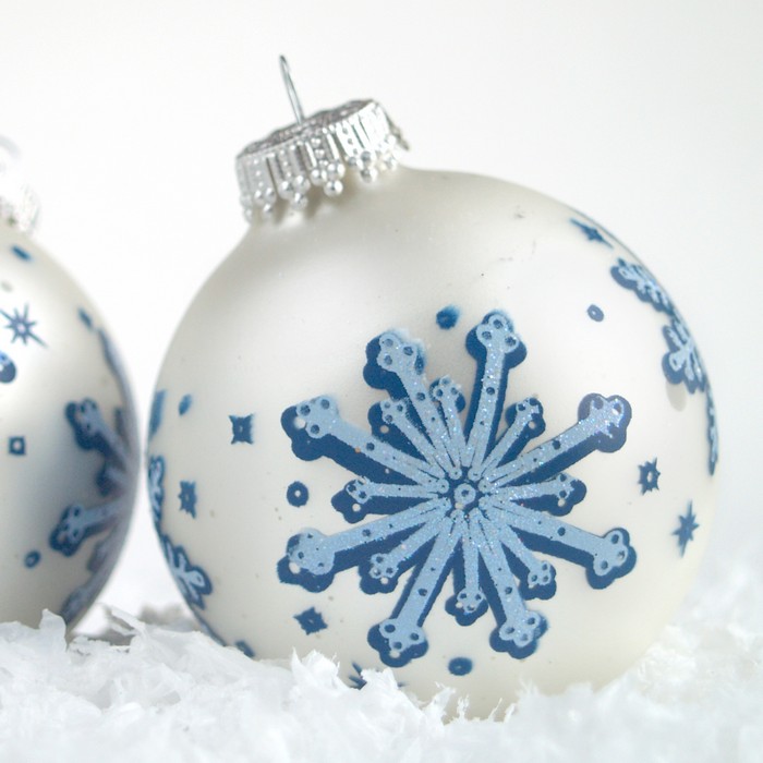 Christbaumkugel silber blau