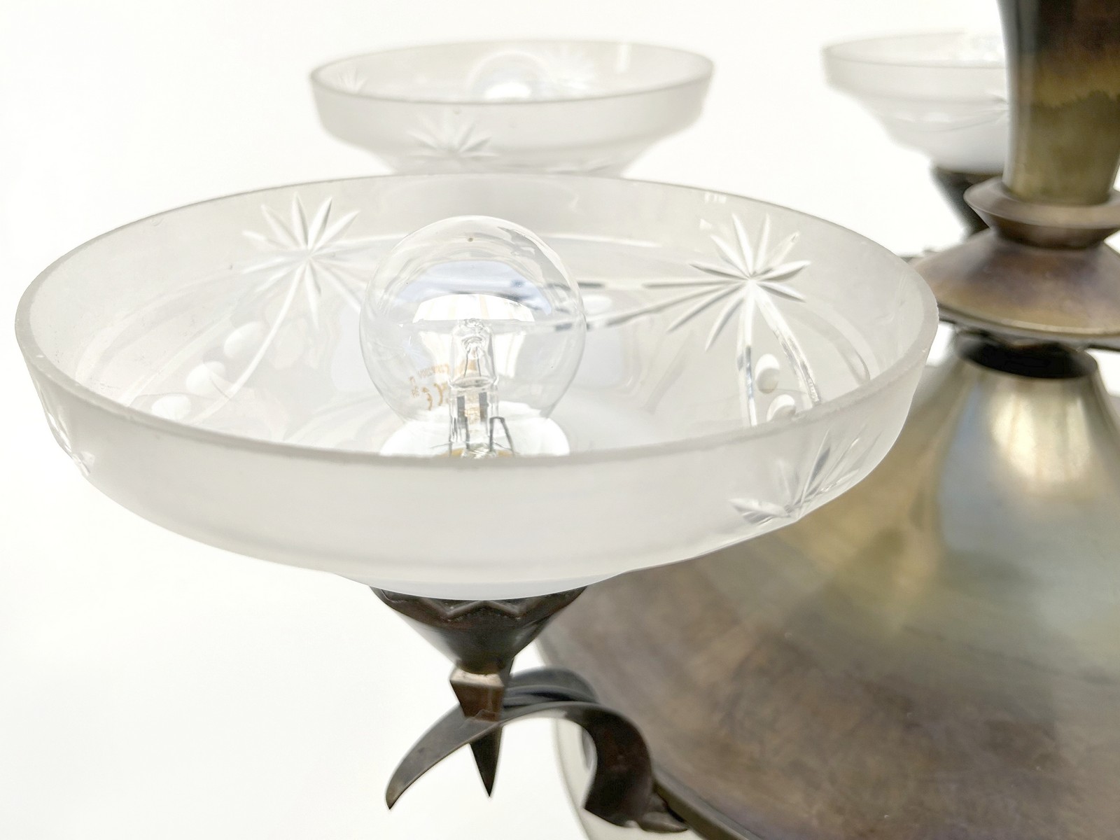 Art Deco Luster Kronleuchter Glasschirme antik