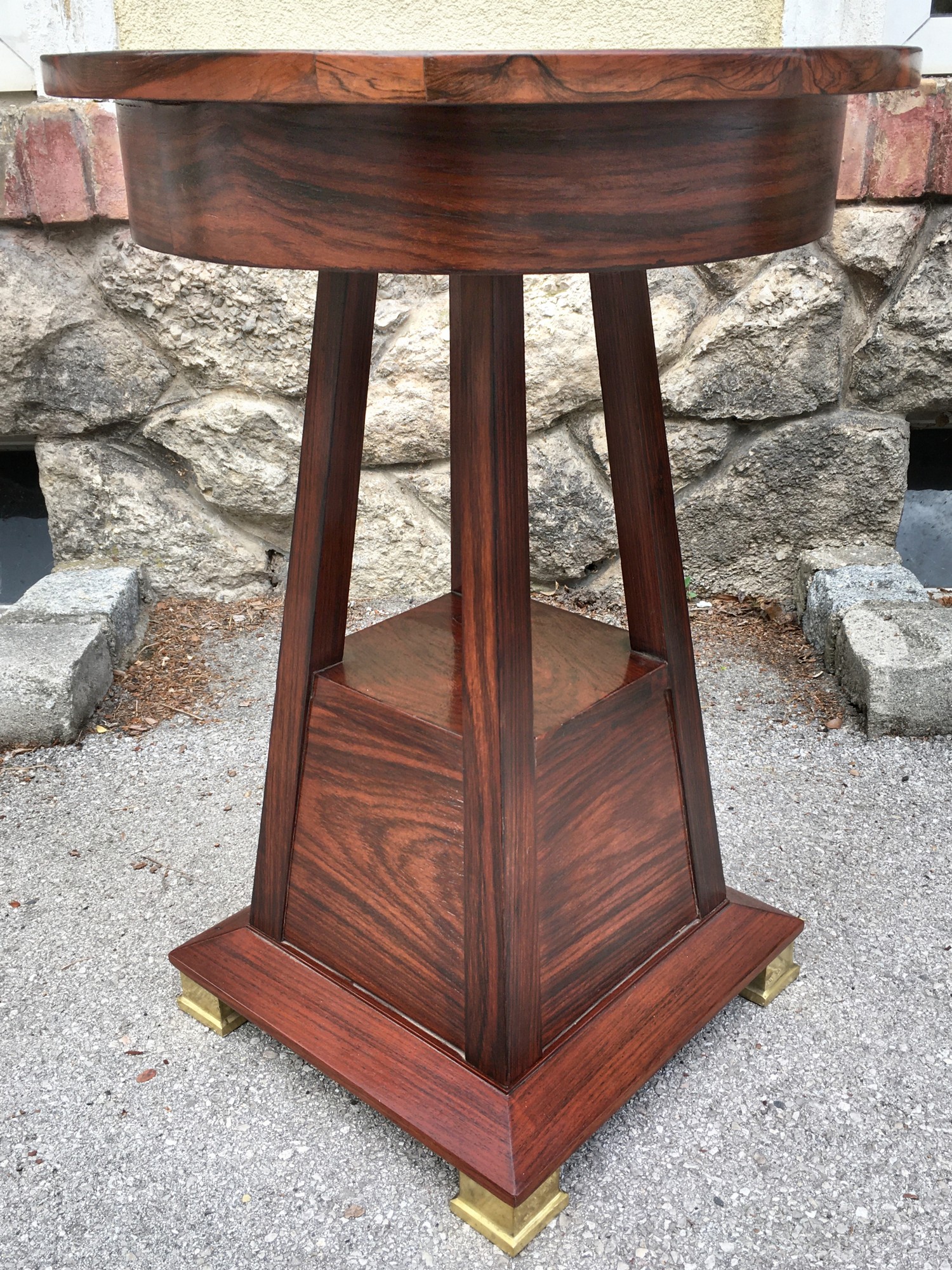 Beistelltisch Jugendstil Tisch antik Blumentisch Palisander Glasplatte restauriert