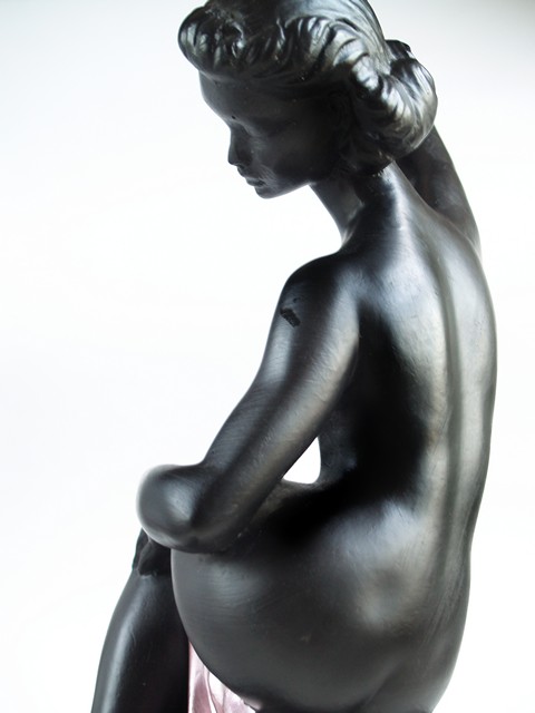 Aktfigur sitzend Vintage Studie Keramik Mid Century Design