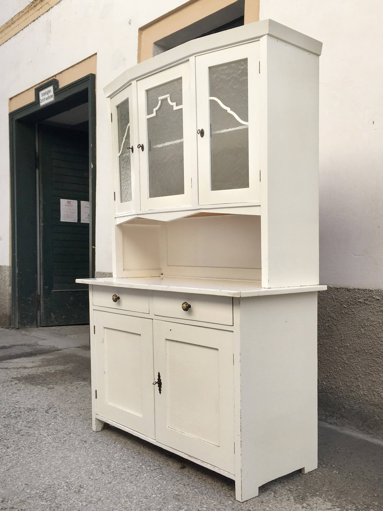 Anrichte Küchenschrank antik Buffetschrank creme Kredenz