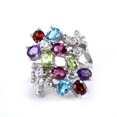 925 Silber Ring Edelsteine