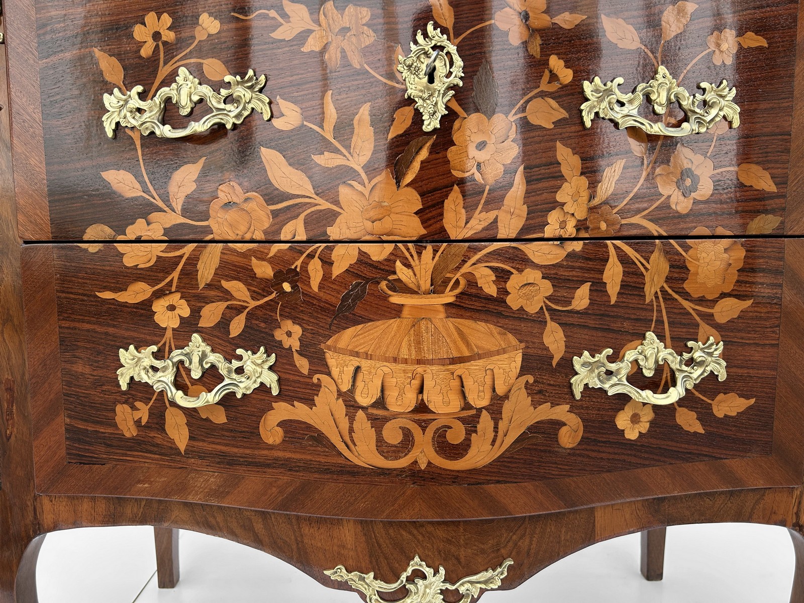 Französische Kommode Louis XV Rokoko Stil Marmorplatte