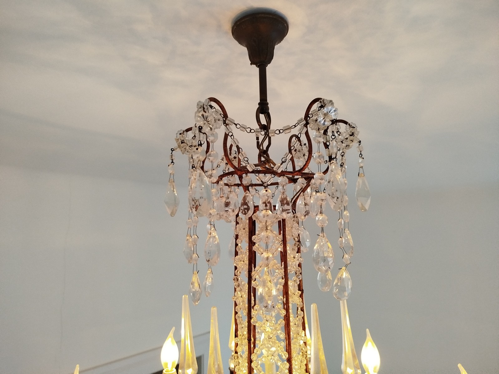 Neoklassizistischer Kronleuchter Kristall Murano Glas Antik Neoklassizistischer Kronleuchter Kristall Murano Glas Antik