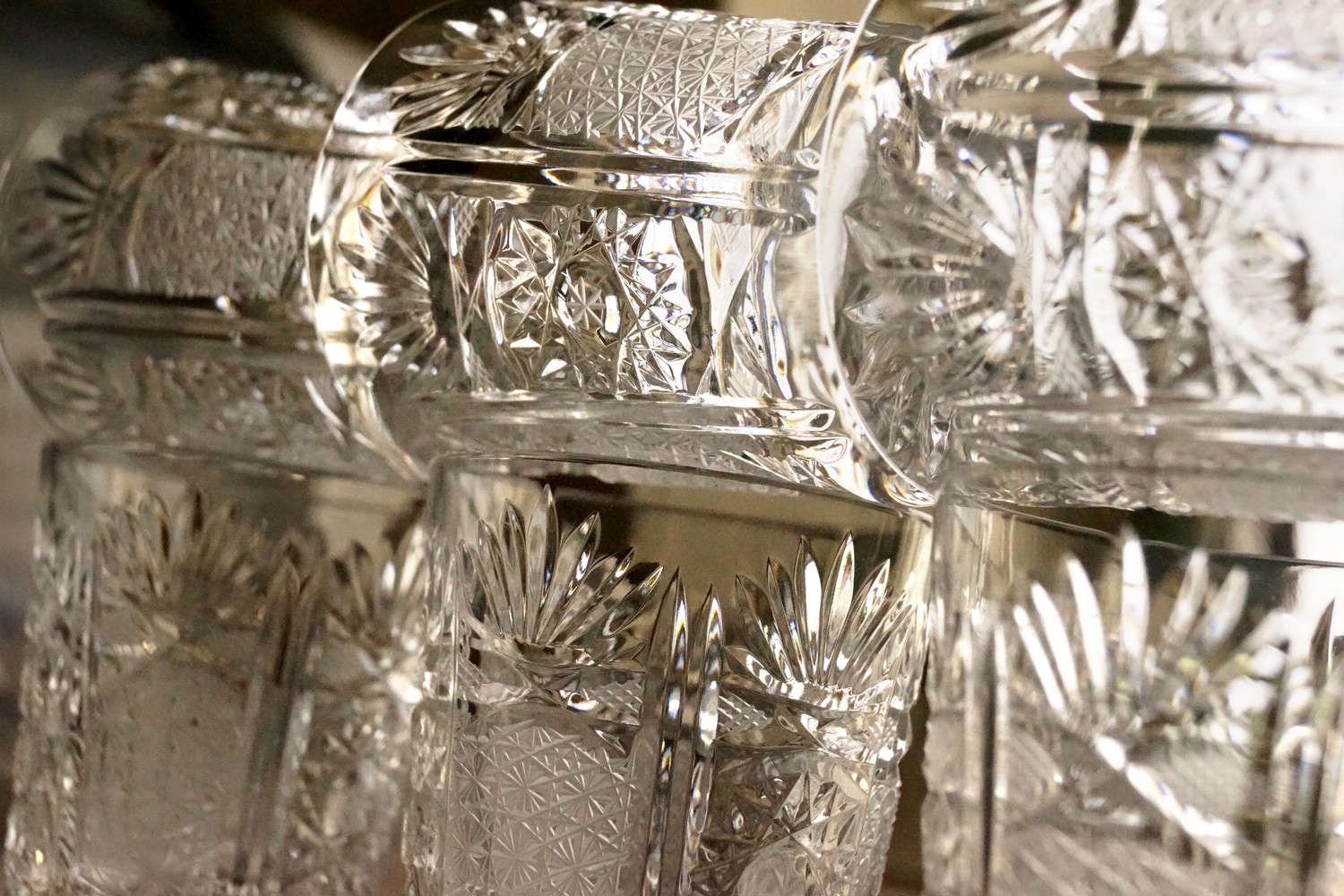 Bleikristall Becher Whisky Schnaps Gläser geschliffen Wassergläser