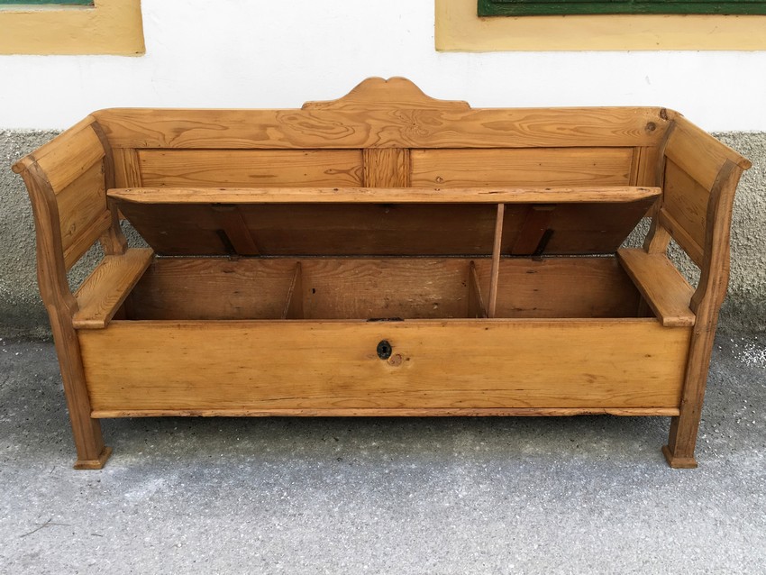 Truhenbank antik Weichholz