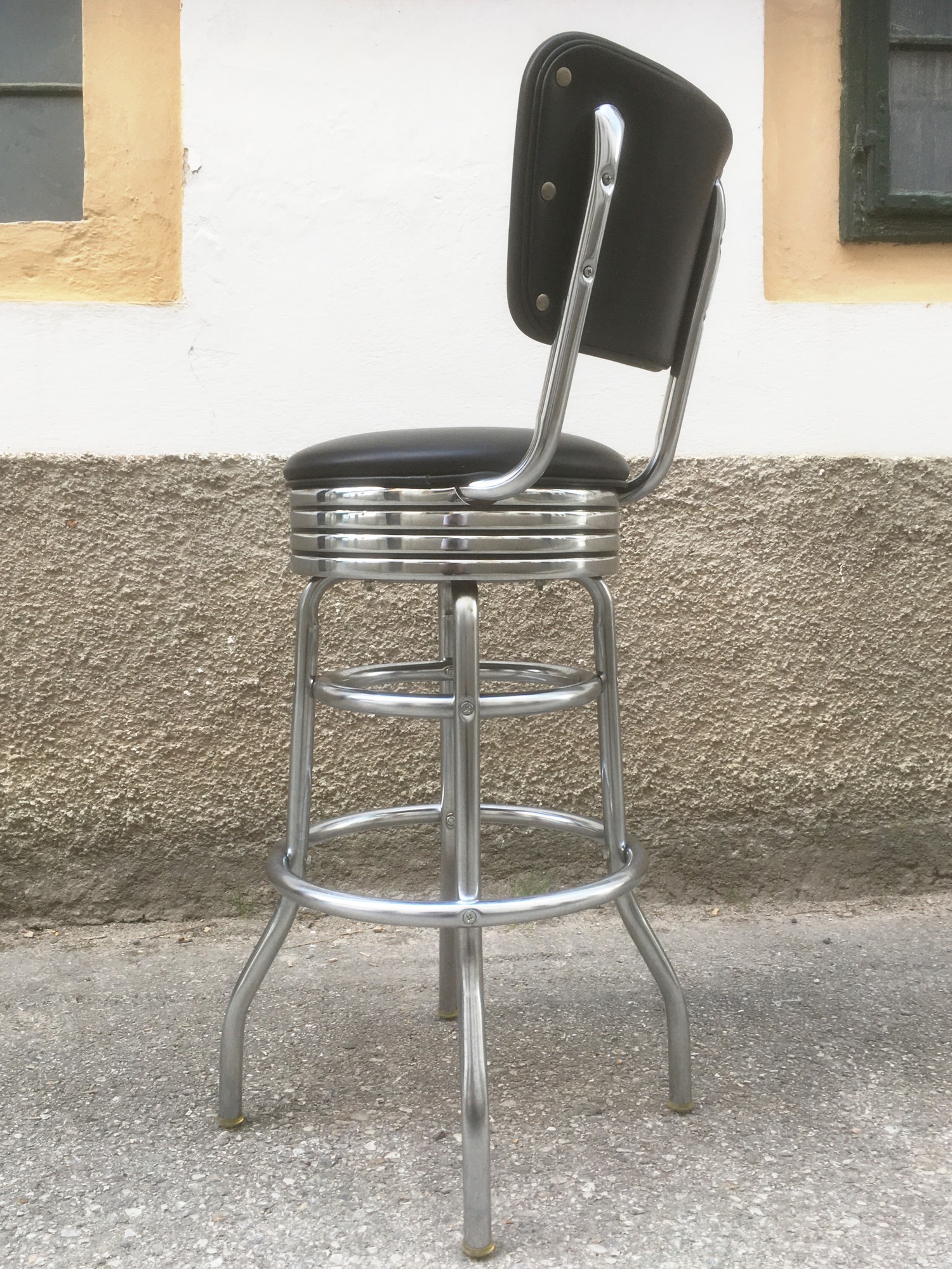 Barhocker American Stahlrohr Retro Rockabilly Lehne Diner 50s Stuhl