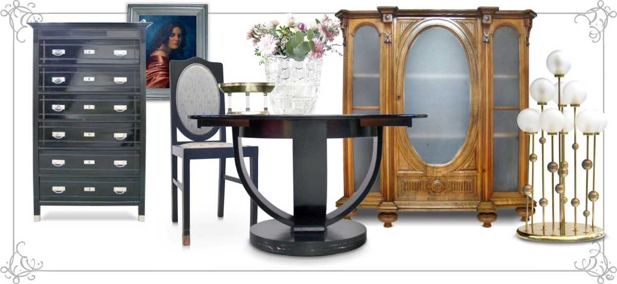 antike Möbel Jugendstil Schrank Tisch 1920 kaufen Onlineshop Antiquitäten Goethes Galerie Versand Deutschland