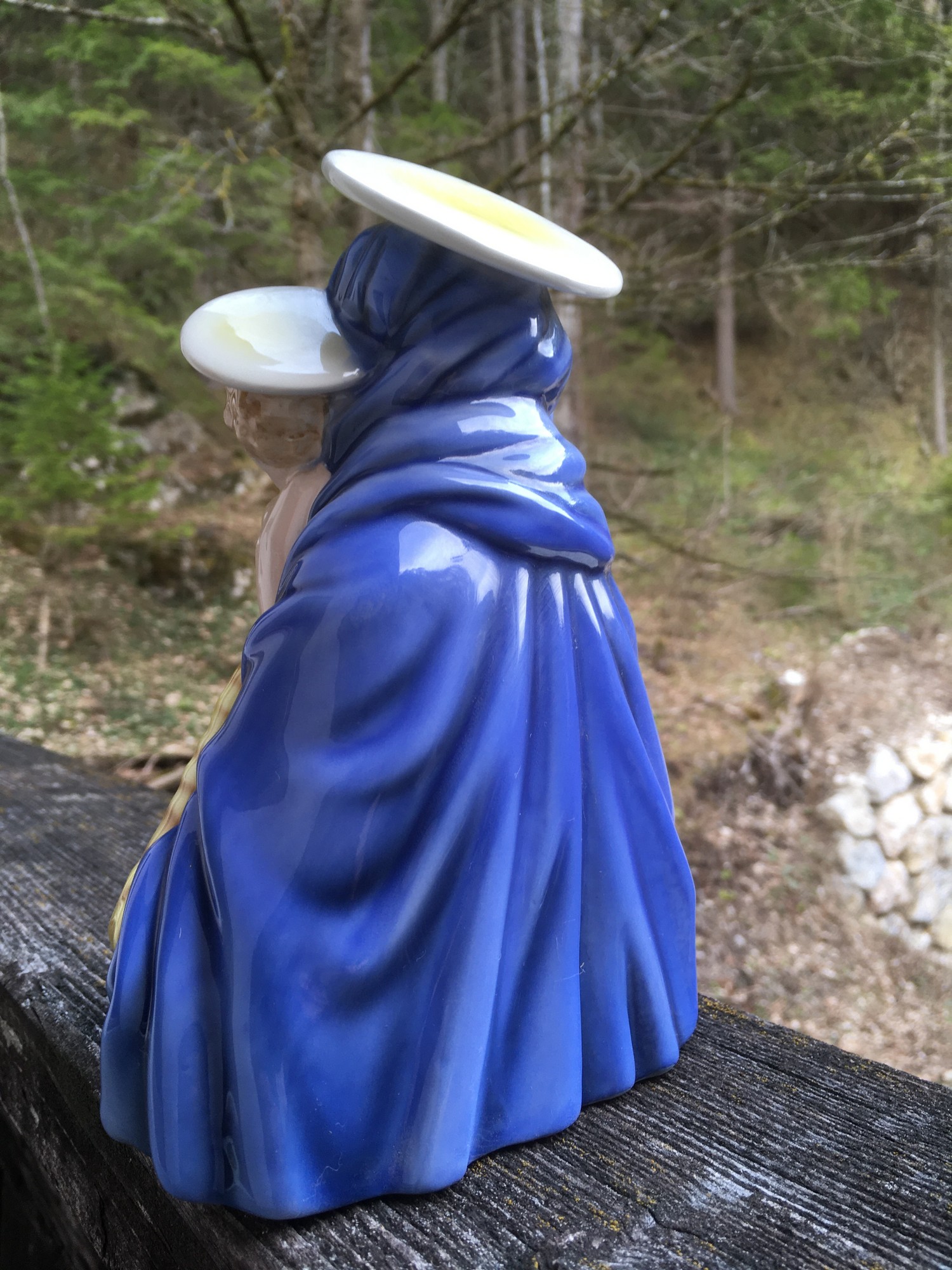 Keramos Figur Sakral Maria Josef Jesus Heiligenfigur Tischdeko Porzellan Bauernschrank Vitrinenstück neuwertig Vintage