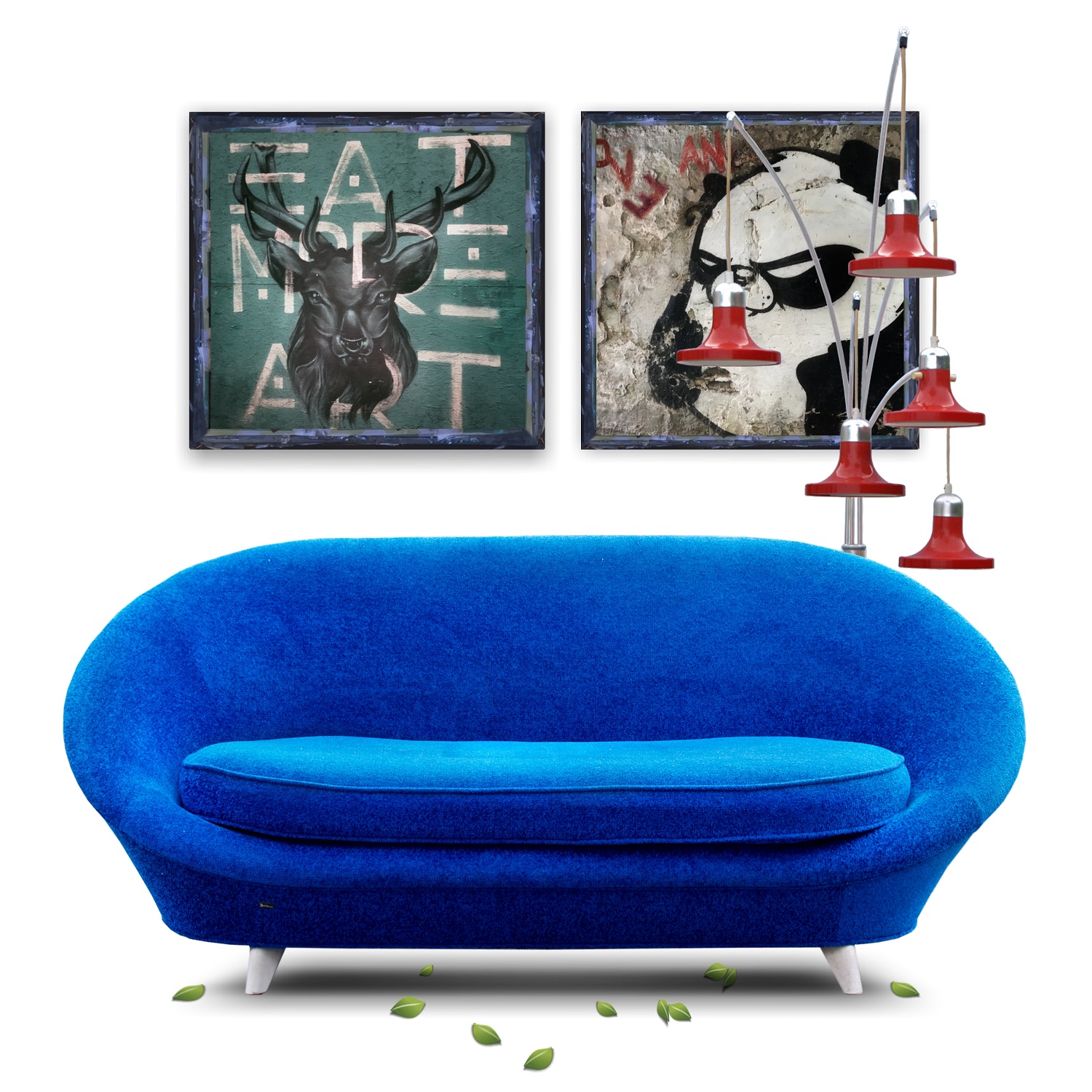 Bretz Sofa Ufo blau Pool Kräuselvelours goethesgalerie blau Designersofa