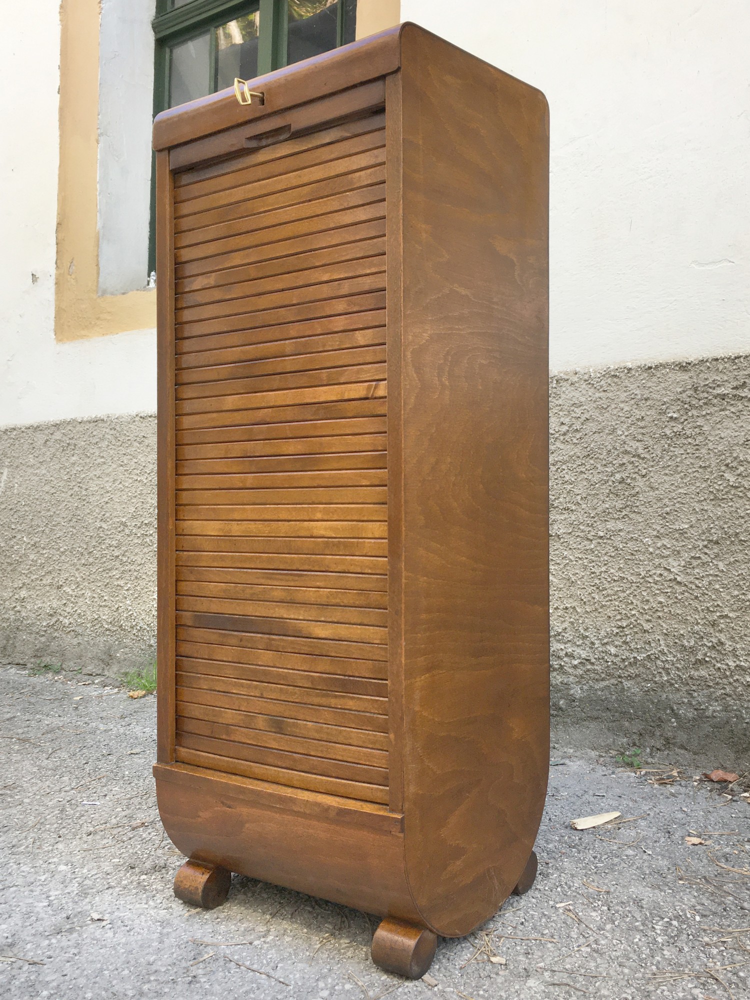 Rollladenschrank antik Artdeco Vollholz Möbel Jugendstil Fächer Laden kaufen