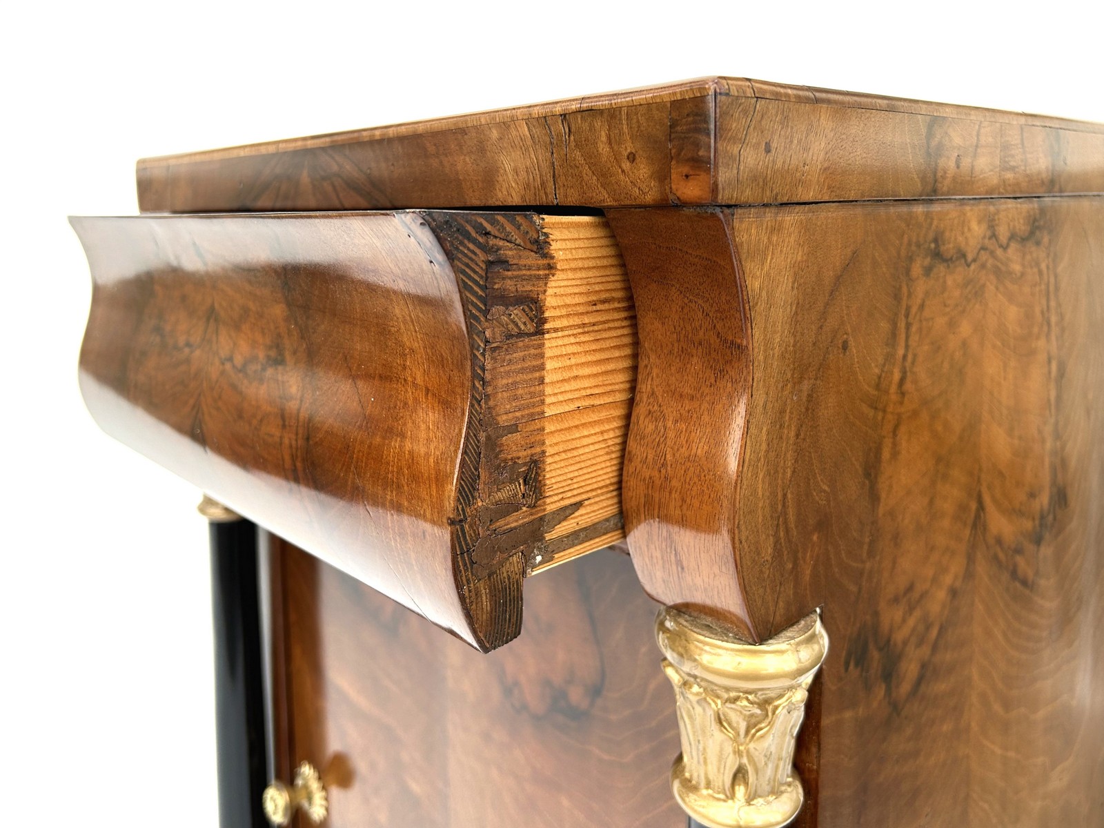 antike Möbel Biedermeier Kommode Nuss restauriert shipping USA worldwide