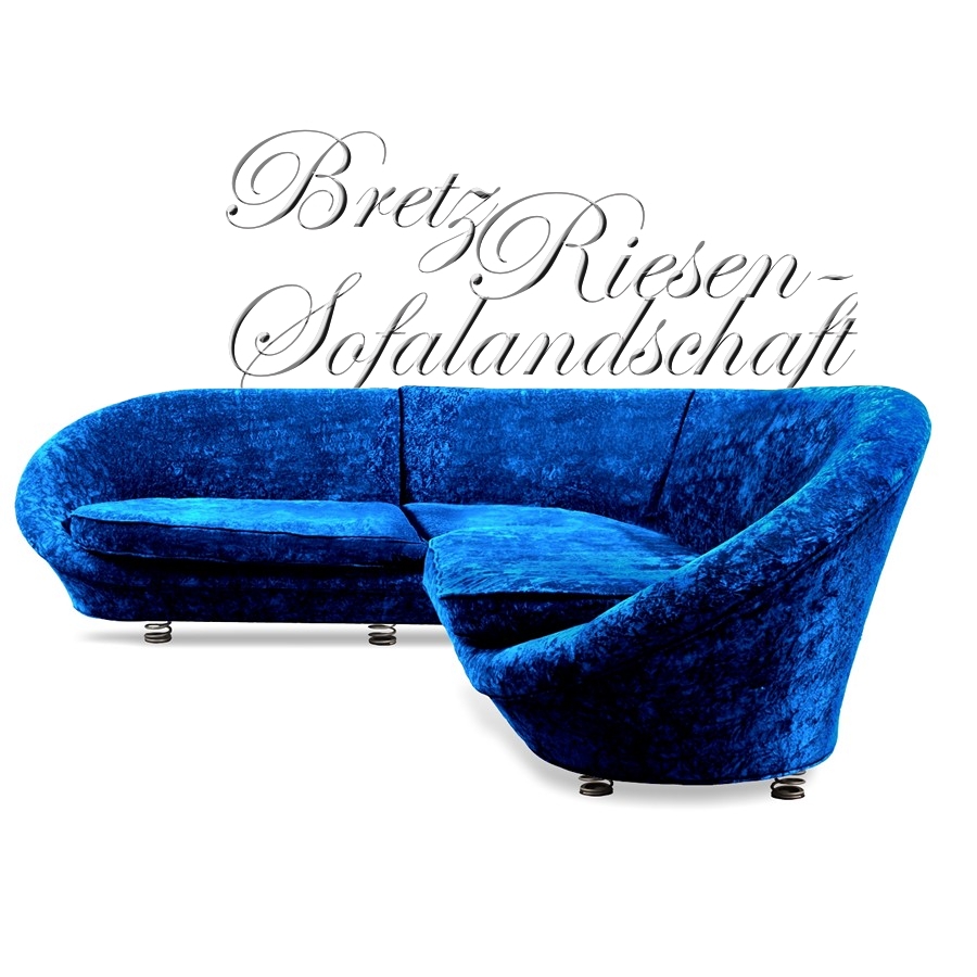 Bretz Sofa changierend blau Pool Riesensofa Ecksofa Bretz Pool Ecksofa
