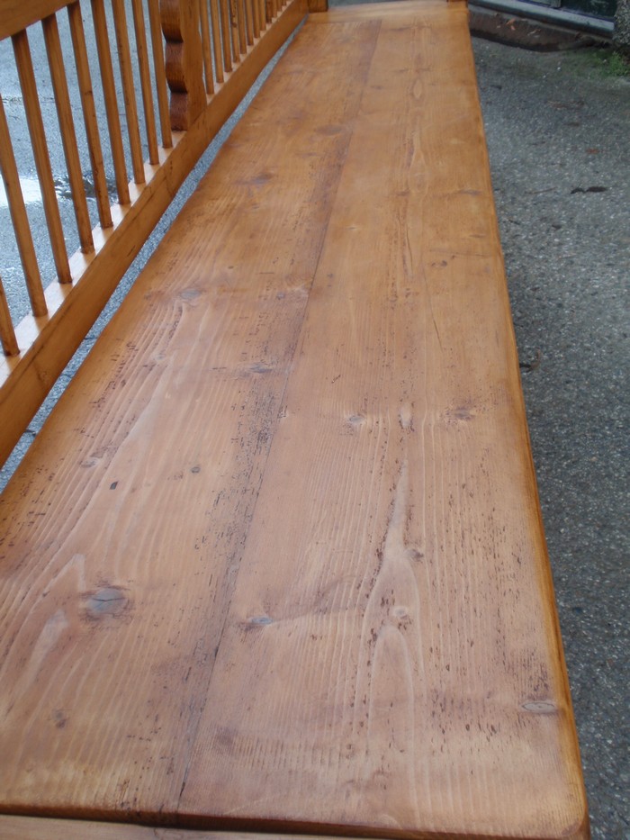 Weichholz Truhenbank antik